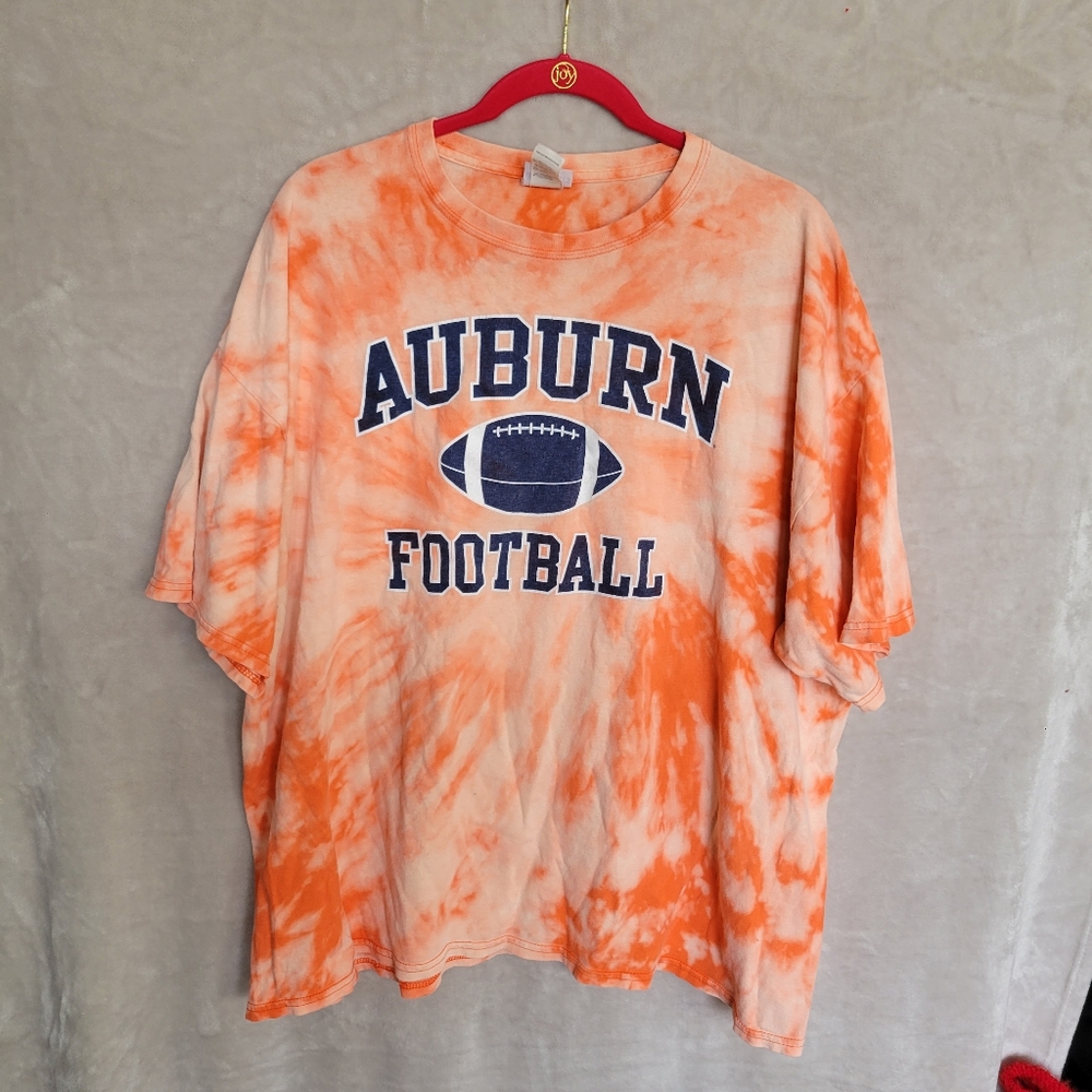 Hand Tye-Dyed Auburn Football T-Shirt